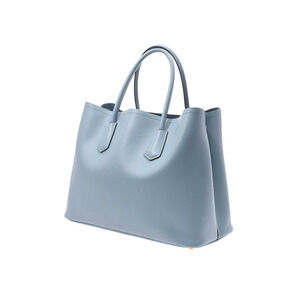 Prada Saffiano Tote Card Double Bag Blue